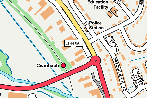 CF44 0AF map - OS OpenMap – Local (Ordnance Survey)