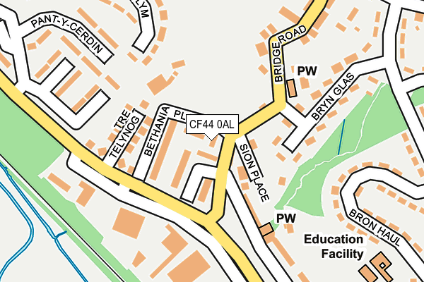 CF44 0AL map - OS OpenMap – Local (Ordnance Survey)