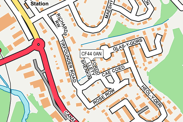 CF44 0AN map - OS OpenMap – Local (Ordnance Survey)