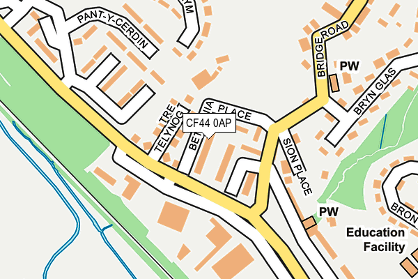 CF44 0AP map - OS OpenMap – Local (Ordnance Survey)