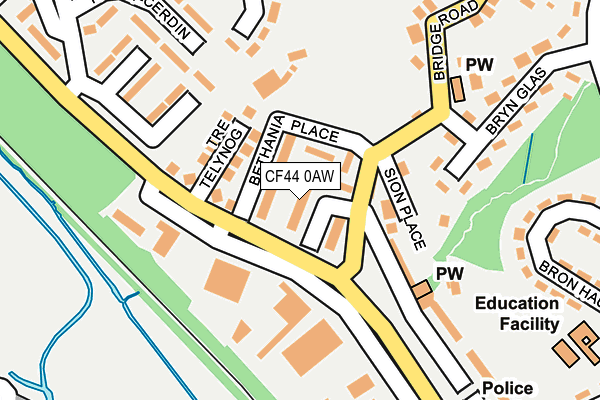 CF44 0AW map - OS OpenMap – Local (Ordnance Survey)