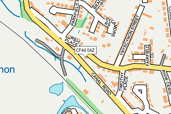 CF44 0AZ map - OS OpenMap – Local (Ordnance Survey)