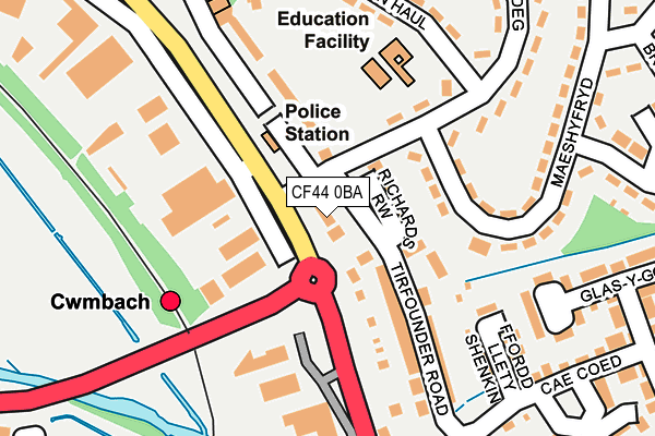 CF44 0BA map - OS OpenMap – Local (Ordnance Survey)