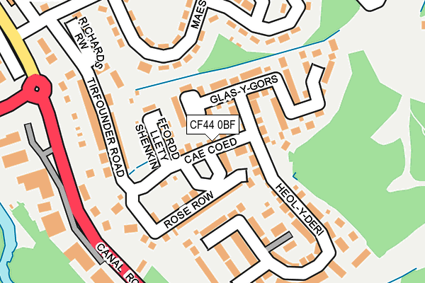CF44 0BF map - OS OpenMap – Local (Ordnance Survey)