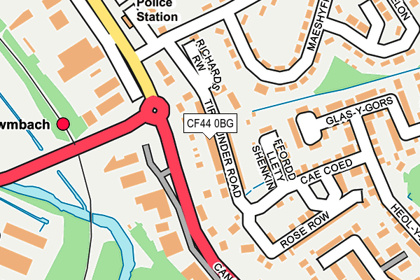 CF44 0BG map - OS OpenMap – Local (Ordnance Survey)