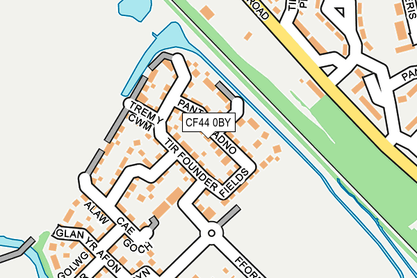 CF44 0BY map - OS OpenMap – Local (Ordnance Survey)