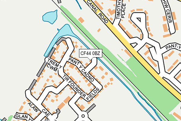 CF44 0BZ map - OS OpenMap – Local (Ordnance Survey)