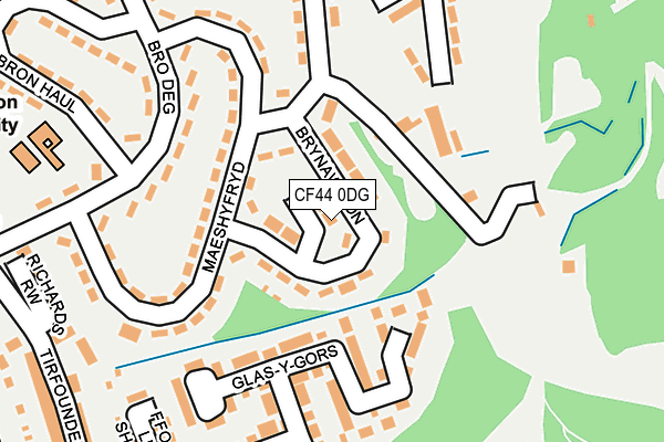 CF44 0DG map - OS OpenMap – Local (Ordnance Survey)