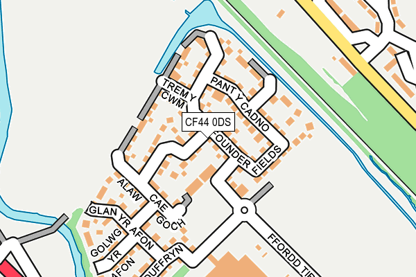 CF44 0DS map - OS OpenMap – Local (Ordnance Survey)