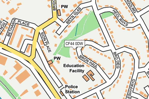 CF44 0DW map - OS OpenMap – Local (Ordnance Survey)