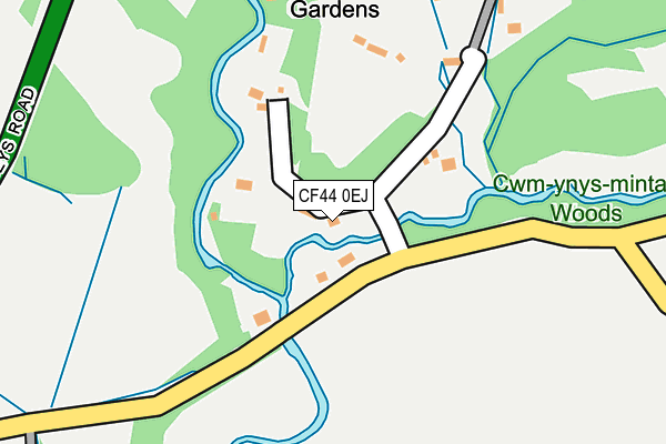 CF44 0EJ map - OS OpenMap – Local (Ordnance Survey)