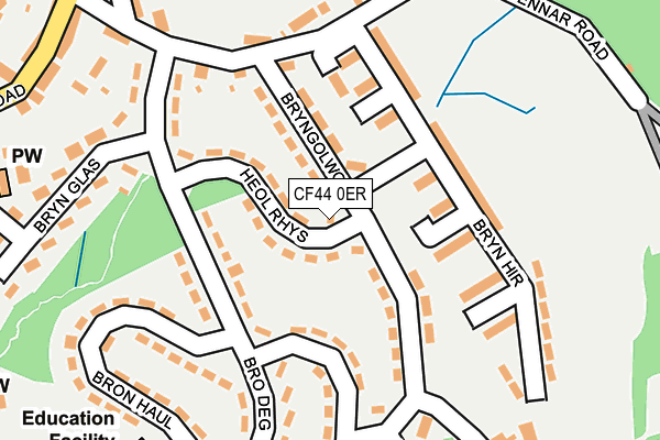 CF44 0ER map - OS OpenMap – Local (Ordnance Survey)