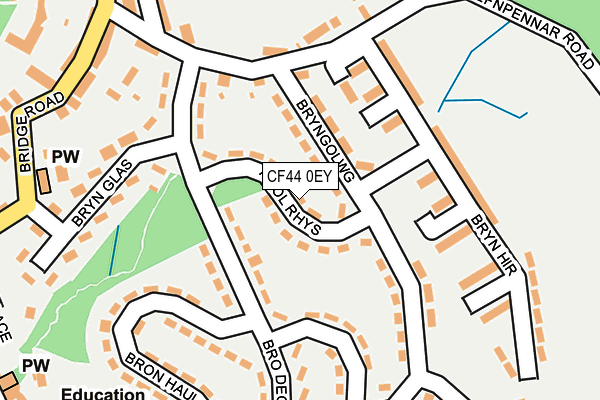 CF44 0EY map - OS OpenMap – Local (Ordnance Survey)