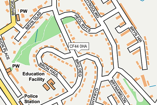 CF44 0HA map - OS OpenMap – Local (Ordnance Survey)