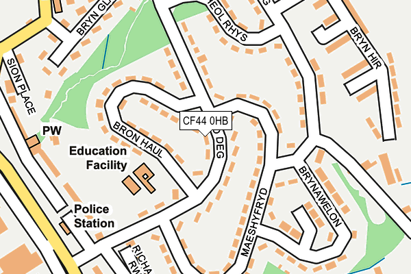 CF44 0HB map - OS OpenMap – Local (Ordnance Survey)