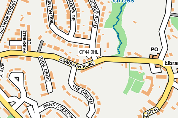 CF44 0HL map - OS OpenMap – Local (Ordnance Survey)