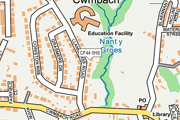 CF44 0HS map - OS OpenMap – Local (Ordnance Survey)