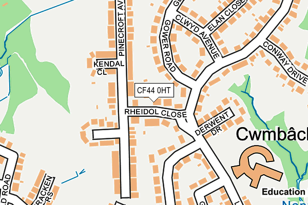 CF44 0HT map - OS OpenMap – Local (Ordnance Survey)