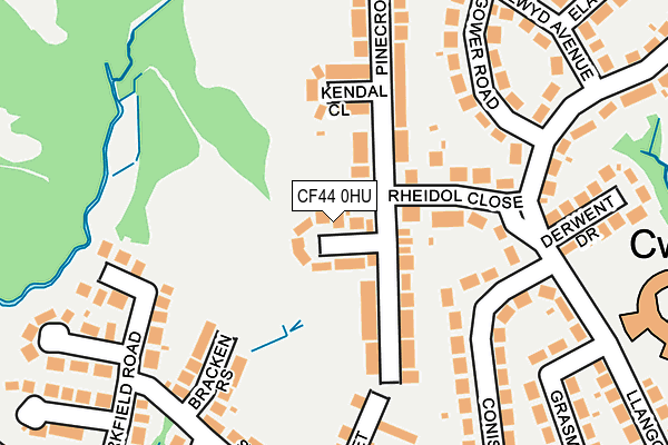 CF44 0HU map - OS OpenMap – Local (Ordnance Survey)