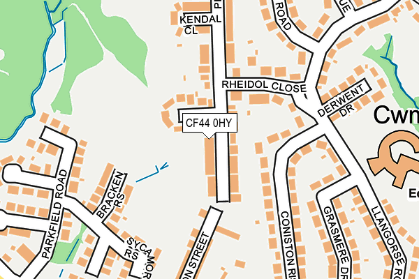 CF44 0HY map - OS OpenMap – Local (Ordnance Survey)