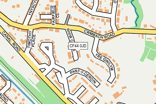 CF44 0JD map - OS OpenMap – Local (Ordnance Survey)