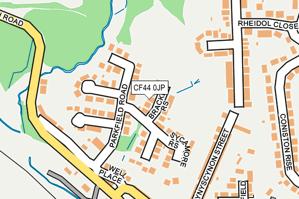 CF44 0JP map - OS OpenMap – Local (Ordnance Survey)