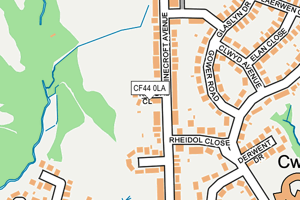 CF44 0LA map - OS OpenMap – Local (Ordnance Survey)