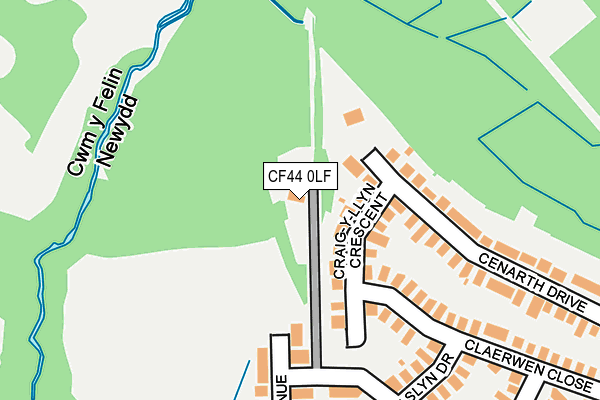 CF44 0LF map - OS OpenMap – Local (Ordnance Survey)