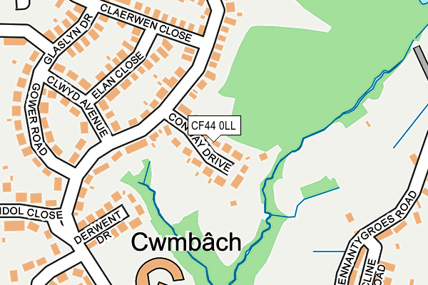 CF44 0LL map - OS OpenMap – Local (Ordnance Survey)