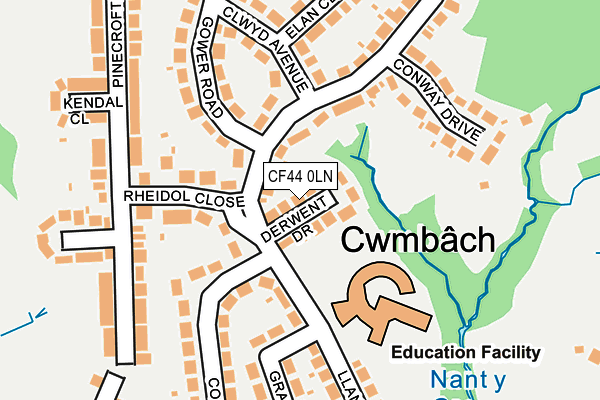 CF44 0LN map - OS OpenMap – Local (Ordnance Survey)