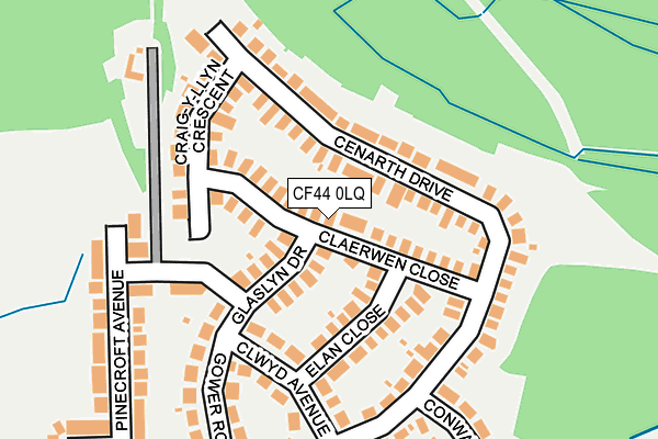 CF44 0LQ map - OS OpenMap – Local (Ordnance Survey)