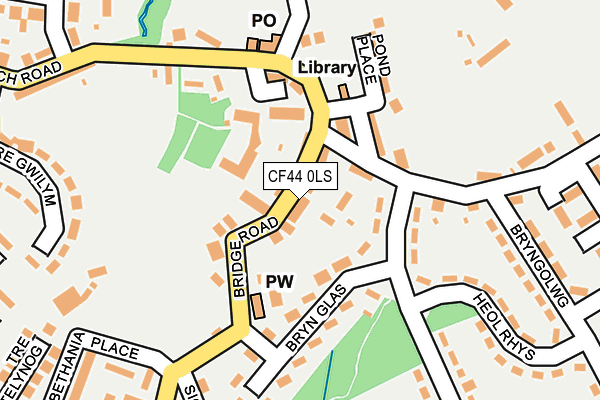 CF44 0LS map - OS OpenMap – Local (Ordnance Survey)