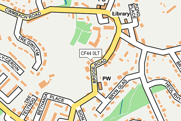 CF44 0LT map - OS OpenMap – Local (Ordnance Survey)