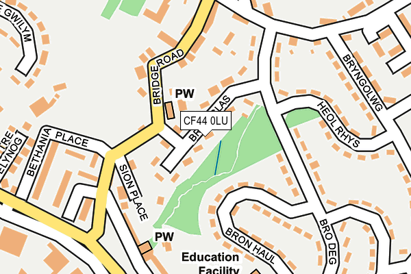 CF44 0LU map - OS OpenMap – Local (Ordnance Survey)