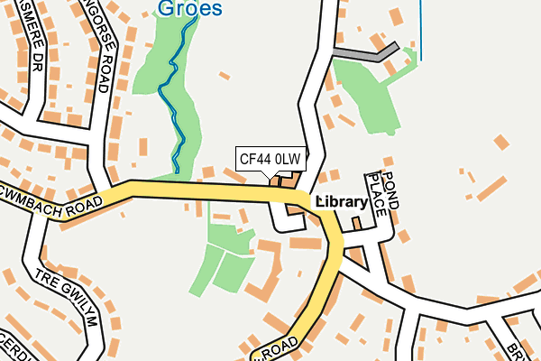 CF44 0LW map - OS OpenMap – Local (Ordnance Survey)