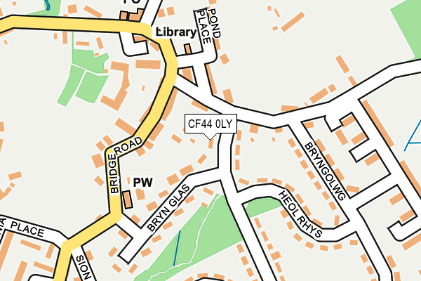 CF44 0LY map - OS OpenMap – Local (Ordnance Survey)