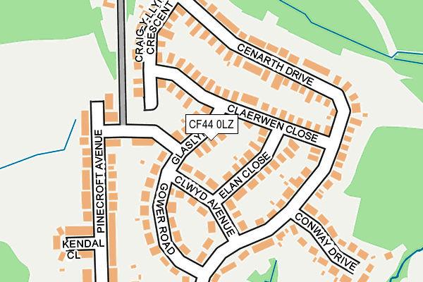 CF44 0LZ map - OS OpenMap – Local (Ordnance Survey)