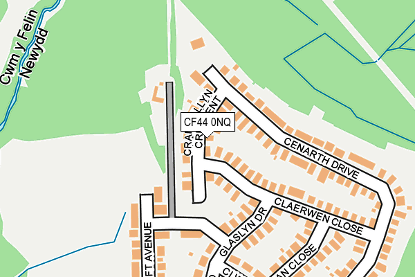 CF44 0NQ map - OS OpenMap – Local (Ordnance Survey)