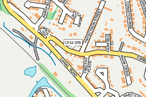 CF44 0PB map - OS OpenMap – Local (Ordnance Survey)