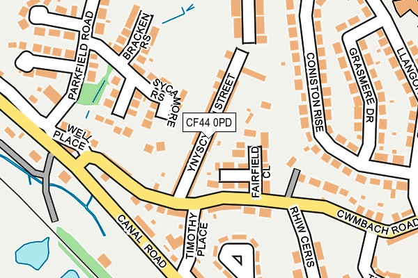 CF44 0PD map - OS OpenMap – Local (Ordnance Survey)