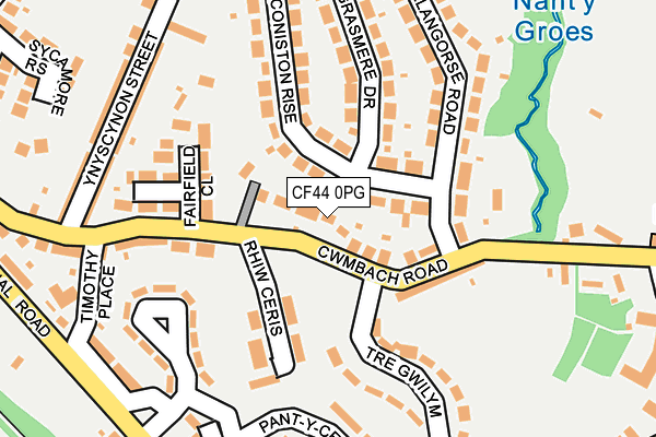 CF44 0PG map - OS OpenMap – Local (Ordnance Survey)