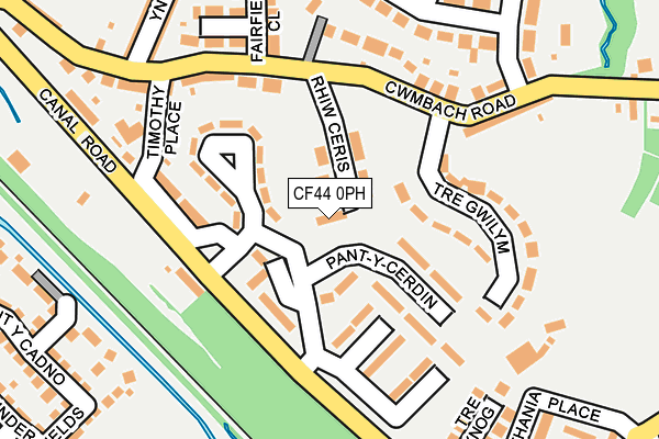 CF44 0PH map - OS OpenMap – Local (Ordnance Survey)
