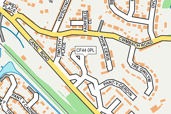 CF44 0PL map - OS OpenMap – Local (Ordnance Survey)