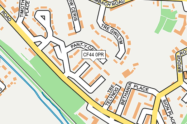 CF44 0PR map - OS OpenMap – Local (Ordnance Survey)