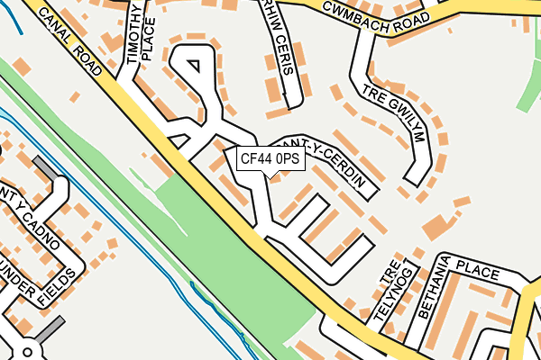 CF44 0PS map - OS OpenMap – Local (Ordnance Survey)