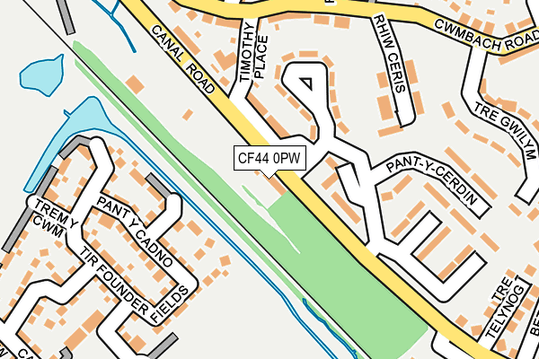 CF44 0PW map - OS OpenMap – Local (Ordnance Survey)