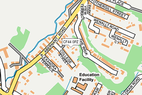 CF44 0PZ map - OS OpenMap – Local (Ordnance Survey)