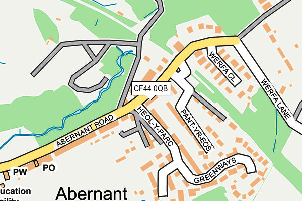 CF44 0QB map - OS OpenMap – Local (Ordnance Survey)