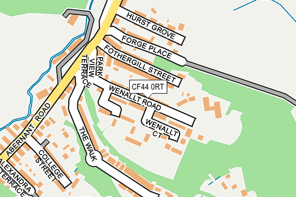 CF44 0RT map - OS OpenMap – Local (Ordnance Survey)