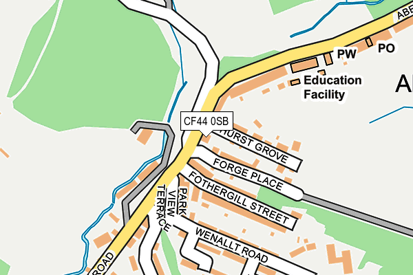 CF44 0SB map - OS OpenMap – Local (Ordnance Survey)